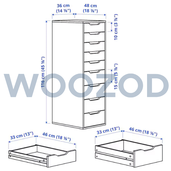 Woozod ALLURE Chest of Nine Drawers - Image 2