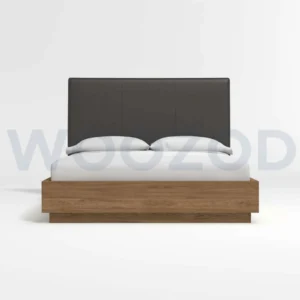 Woozod ALPEREN - Grey & Light Oak Queen Size Bed