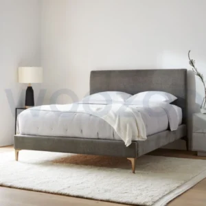 Woozod ASHEN - Dark Grey Minimalist Design King Size Bed
