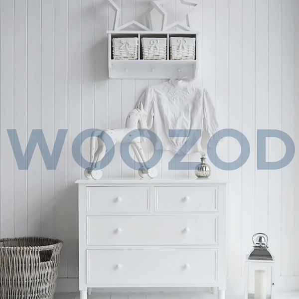 Woozod BEYAZ White Mid Century Style Chest of Drawers - Image 4