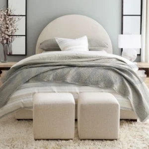 Woozod BRAN - Oatmeal Colored Queen Size Bed