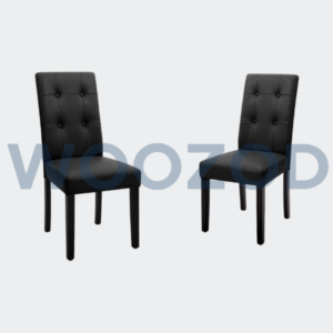 Woozod Black Tufted Parsons Chairs Set of 2