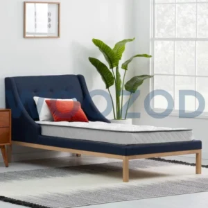 Woozod Bleue Blue Kids Bed with Tufted Headboard
