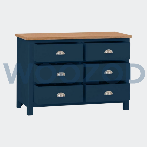 Woozod CAROL Blue Chest of Drawers with Silver Cup Handles - Image 2