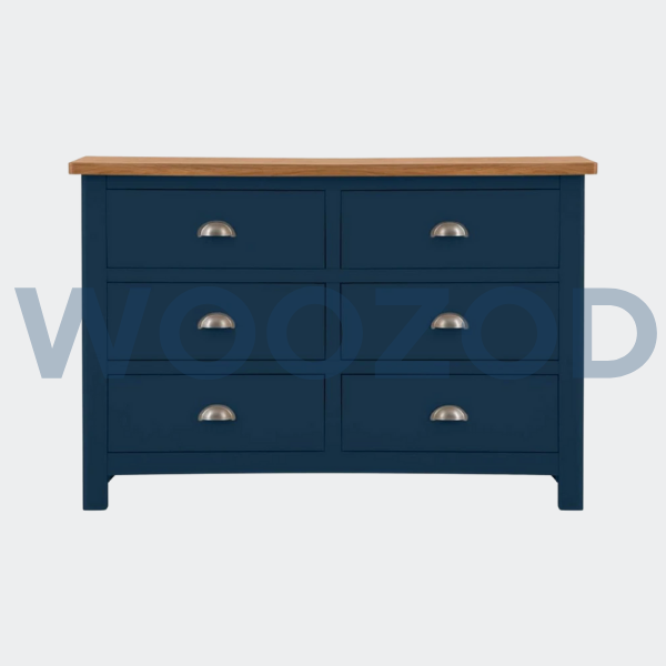 Woozod CAROL Blue Chest of Drawers with Silver Cup Handles - Image 3