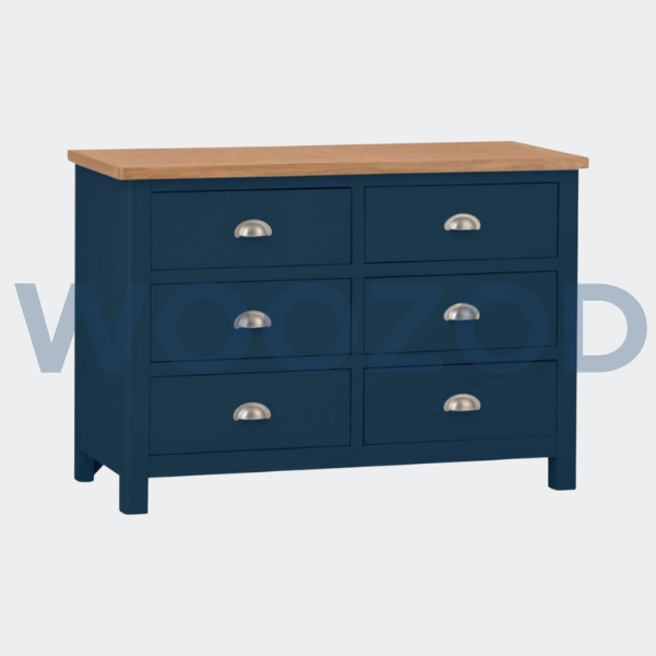 Woozod CAROL Blue Chest of Drawers with Silver Cup Handles - Image 4