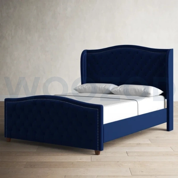 Woozod CERULEAN - Royal Blue Tufted King Size Bed - Image 10