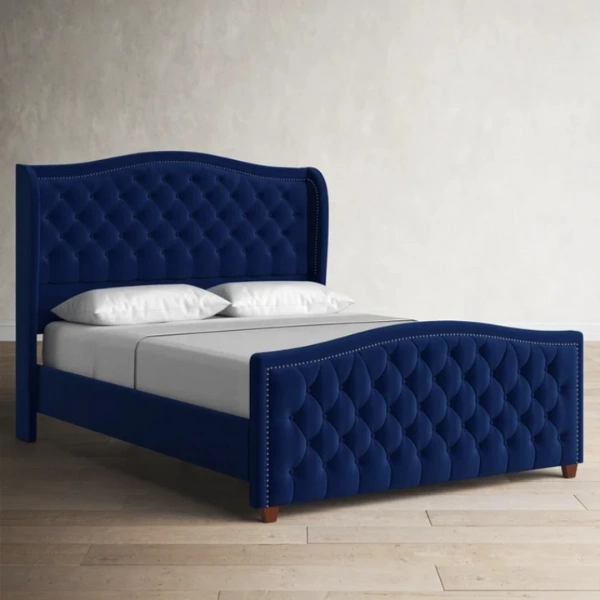 Woozod CERULEAN - Royal Blue Tufted King Size Bed - Image 11
