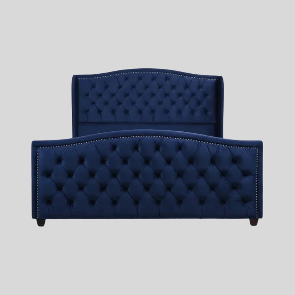 Woozod CERULEAN - Royal Blue Tufted King Size Bed - Image 7
