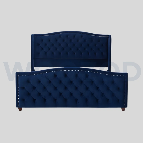 Woozod CERULEAN - Royal Blue Tufted King Size Bed - Image 9