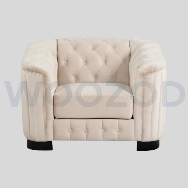 Woozod CHATEAU - Elegant Off-White Three Piece Sofa Set - Image 4