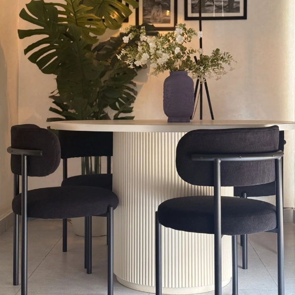 Woozod CIRCA - Contemporary Four Seater Dining Table Set - Image 4