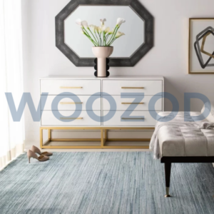 Woozod CORBEL White Six Drawer Chest with Golden Metallic Frame