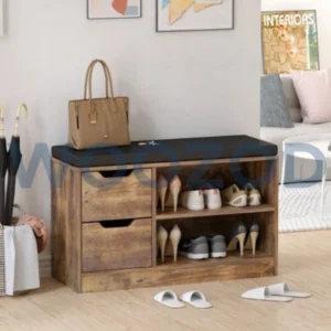 Woozod Dino Two Drawer Two Shelves Bench Shoe Rack
