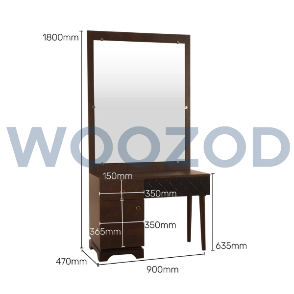 Woozod Dressing Table in Cherry Finish - Image 2