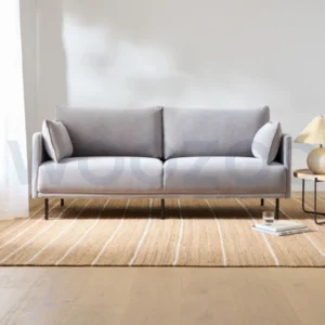 Woozod ELENOIR - Three Seater Sofa with Metallic Black Legs