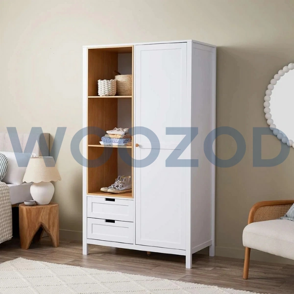 Woozod Ellington Contemporary Style Kids Single Door Wardrobe - Image 2