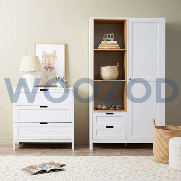 Woozod Ellington Contemporary Style Kids Single Door Wardrobe - Image 4