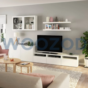 Woozod FLUX Contemporary Style White Media Unit