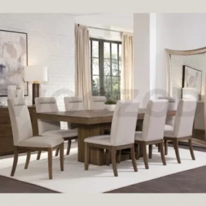Woozod FORTE - Modern Style Medium Brown & Beige Dining Table Set