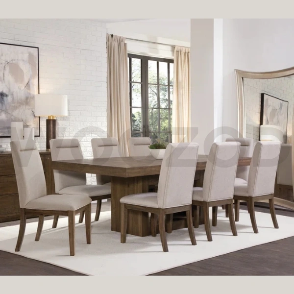Woozod FORTE - Modern Style Medium Brown & Beige Dining Table Set