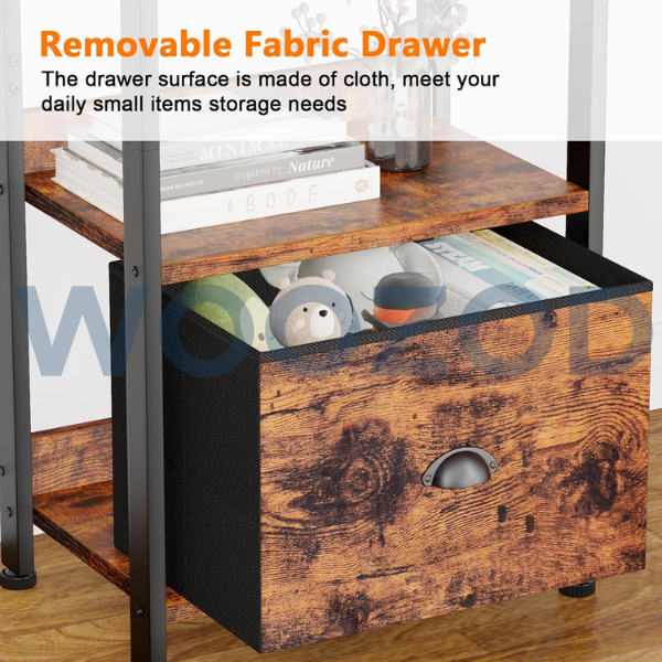 Woozod Furologee 5 Tier Bookshelf with Drawer - Image 5