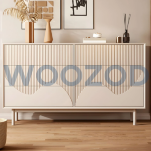 Woozod GULEY Modern Off White Carved Chest of Drawers