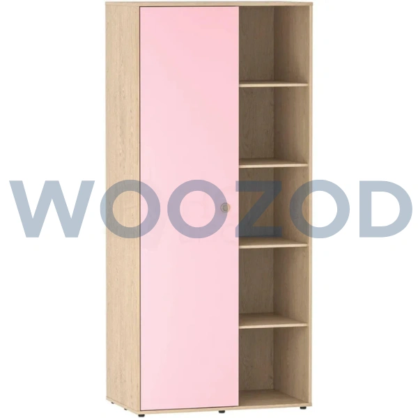 Woozod Henlo Oak Brown & Pink Single Door Kids Wardrobe - Image 4
