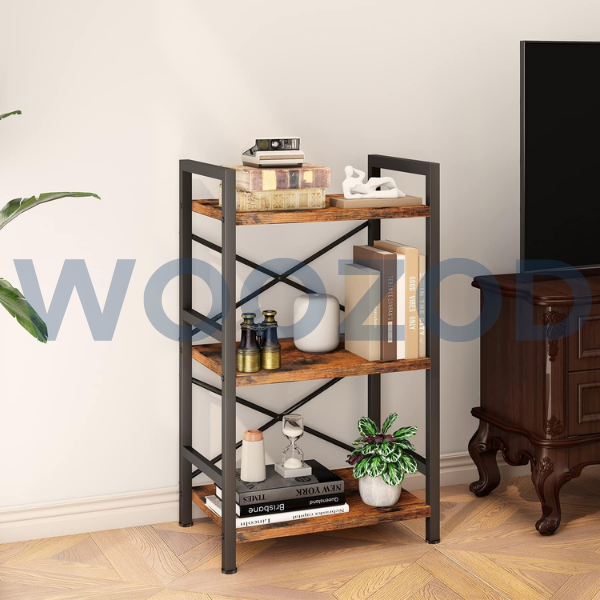Woozod Homeiju 3 Tier Industrial Bookshelf - Image 2
