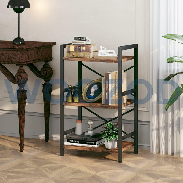 Woozod Homeiju 3 Tier Industrial Bookshelf - Image 4