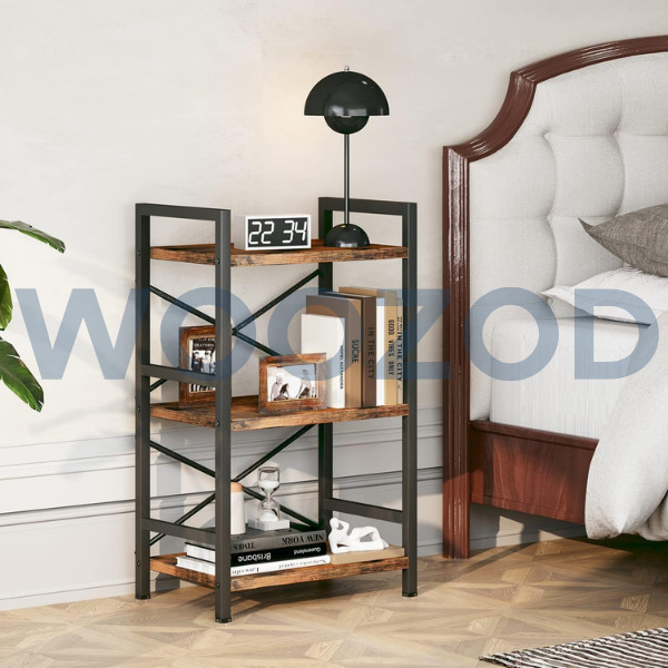 Woozod Homeiju 3 Tier Industrial Bookshelf - Image 5
