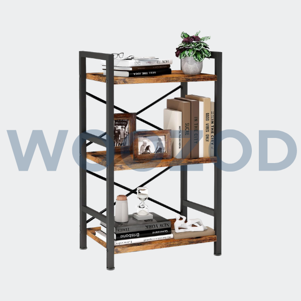 Woozod Homeiju 3 Tier Industrial Bookshelf - Image 6