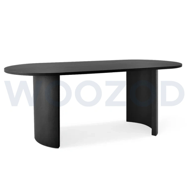 Woozod KIVO - Abstract Design Black & White Dining Table Set - Image 3
