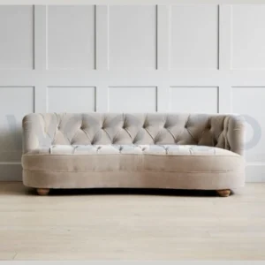 Woozod KUFEH - Beige Curved Three Seater Sofa