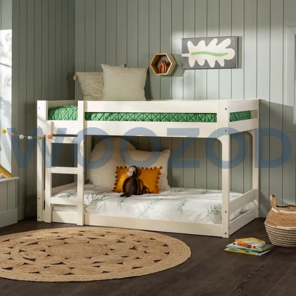 Woozod Koyka White Bunk Bed with Three Step Ladder