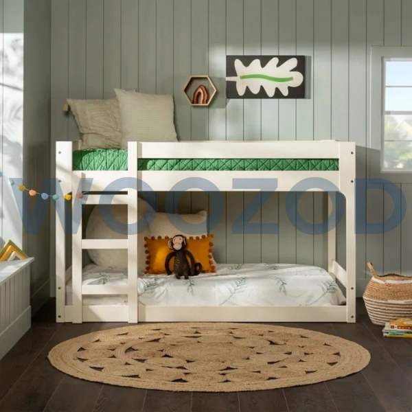 Woozod Koyka White Bunk Bed with Three Step Ladder - Image 2