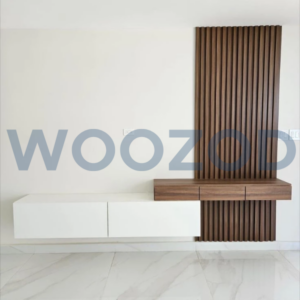 Woozod LUNARA Modern Home Media Wall Unit with Fluted Panels