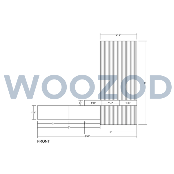 Woozod LUNARA Modern Home Media Wall Unit with Fluted Panels - Image 2