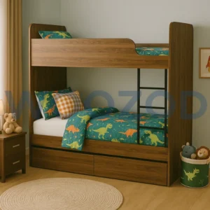 Woozod Littleton Bunk Bed with 2 Attached Drawers