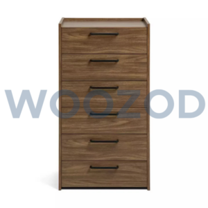 Woozod MIBBLE Industrial Style Walnut Brown Chest of Drawers