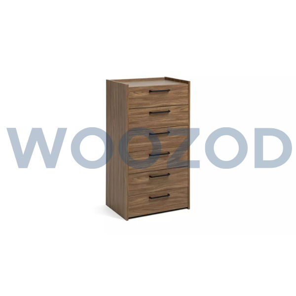 Woozod MIBBLE Industrial Style Walnut Brown Chest of Drawers - Image 2