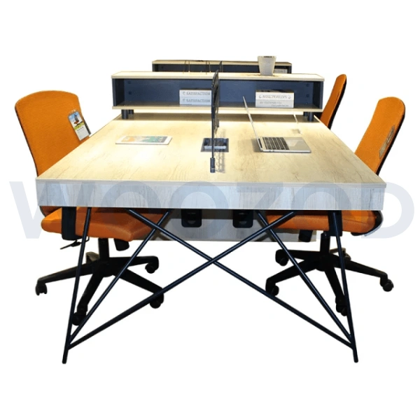 Woozod Modular - 4 Person Workstation with Under Drawers - Image 3