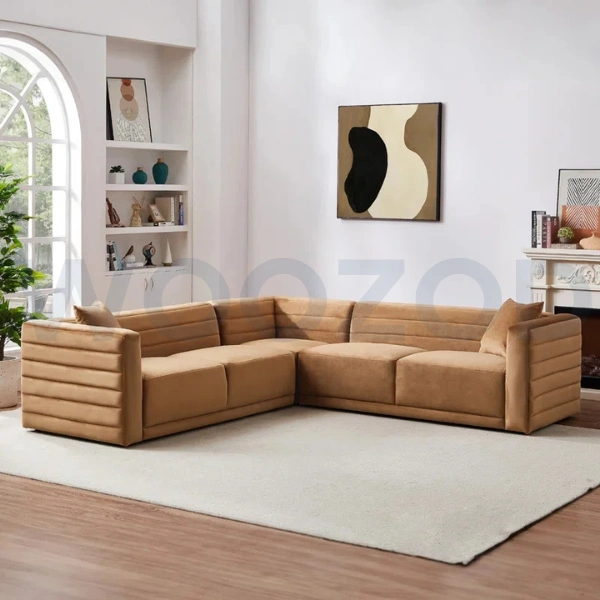 Woozod NUTTURA - Peanut Brown L Shape Sofa