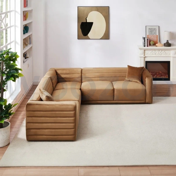 Woozod NUTTURA - Peanut Brown L Shape Sofa - Image 2