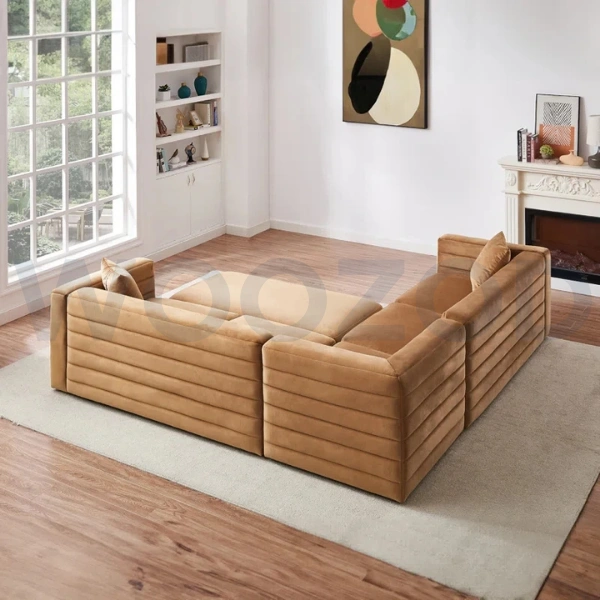 Woozod NUTTURA - Peanut Brown L Shape Sofa - Image 3