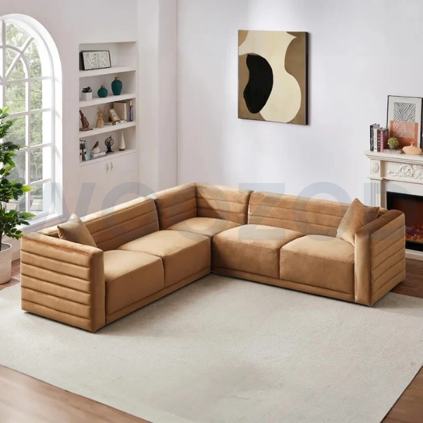 Woozod NUTTURA - Peanut Brown L Shape Sofa - Image 4