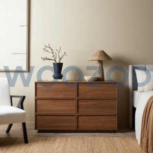 Woozod ORBIS Walnut Brown Six Drawer Chest