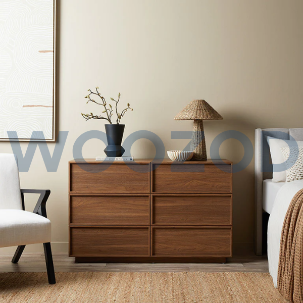 Woozod ORBIS Walnut Brown Six Drawer Chest