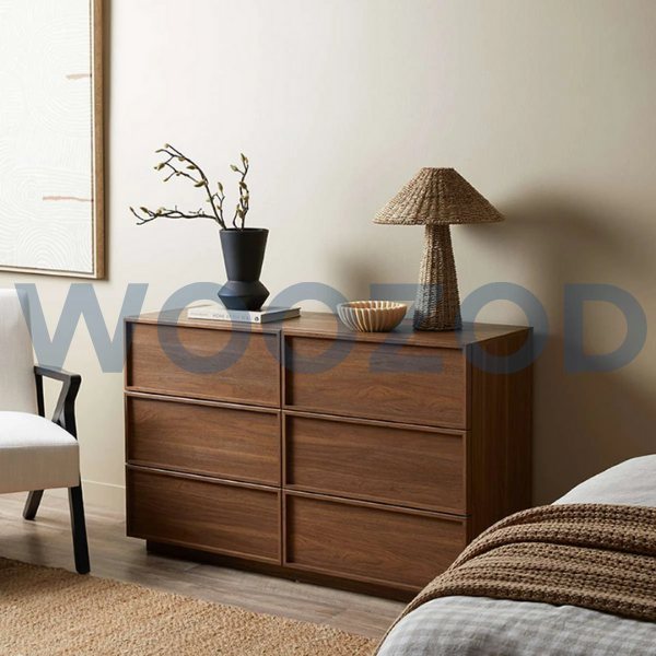 Woozod ORBIS Walnut Brown Six Drawer Chest - Image 2