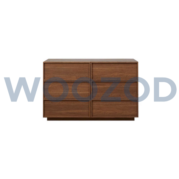 Woozod ORBIS Walnut Brown Six Drawer Chest - Image 5
